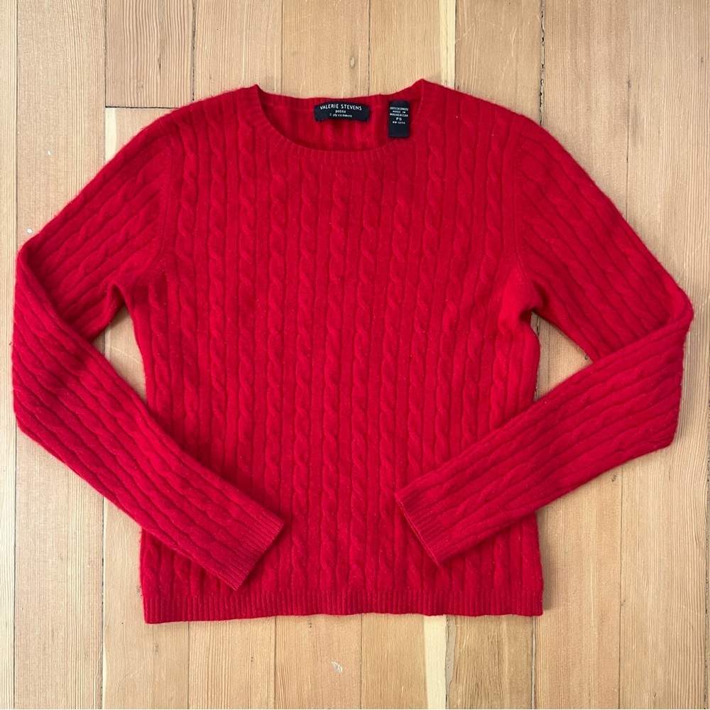 Red knit cashmere sweater S